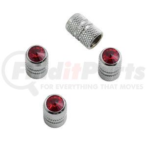 RPCRVC4R by ROADPRO - Tire Valve Stem Cap - Red Colored Tip, Chrome Finish