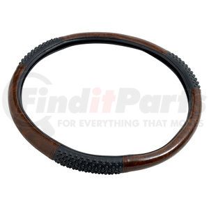 RPSW-3003 by ROADPRO - Steering Wheel Cover - 18", Wood Grain Style with Black Massaging Design