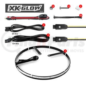 XKWHEELKIT by XKGLOW - Cornering Light Bracket - Wheel Ring Light Kit, 4-Piece, 15" App Controller