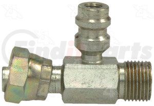 17232 by FOUR SEASONS - Female O-Ring to Male Insert O-Ring with R134a Service Port, Steel, Adapter