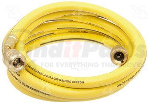 59896 by FOUR SEASONS - 96 in. - Yellow Manifold Gauge R134a Service Hose w/ Anti-Blow Back