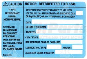 59970 by FOUR SEASONS - Retrofit R134a Label