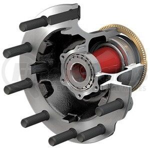 10082210 by CONMET - Drum Brake and Hub Assembly - 5.06 Offset, 7,350 lbs. Rating, Iron Hub, 2.60 in. Stud, Steel Wheels