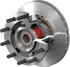 10083147 by CONMET - Disc Brake Rotor and Hub Assembly - Front, Splined Rotor, Iron Hub, 2.56 in. Stud, Aluminum Wheels