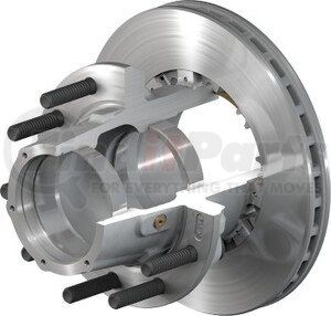 10083511 by CONMET - Disc Brake Rotor and Hub Assembly - Splined Rotor, Aluminum Hub, 2.56 in. Stud, Steel Wheels