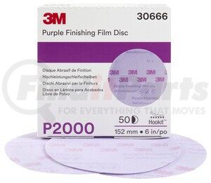 30666 by 3M - Hookit™ Purple Finishing Film Abrasive Disc 260L, 6 in, P2000, 50 discs per box