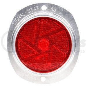 43 by TRUCK-LITE - Signal-Stat Reflector - 3" Round, Red, 2 Screw or Bracket Mount