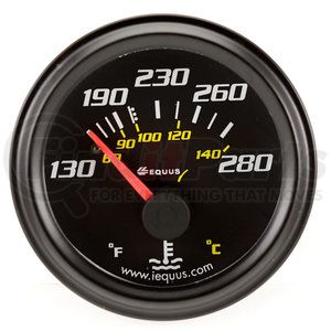 E6232 by EQUUS PRODUCTS - Gauge, Water Temperature, 2" , 130-280F, 90 Sweep Mech, Black, 6000 Series