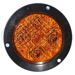 T40AAFT1 by TECNIQ - Turn Signal Light, 4" Round, Amber Lens, Flange Mount, 3-Pole