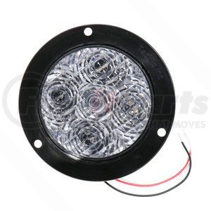 T40RCFP1 by TECNIQ - Stop/Turn/Tail Light, T40 Series, 4" Round, Clear Lens, Flange Mount, with Pigtail