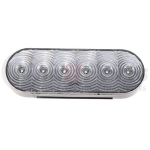 Tecniq T66RC0T1 Brake / Tail / Turn Signal Light Stop/Turn/Tail Light, 6" Oval, 6 LED, Grommet Mount, Clear Lens, T-Style,
