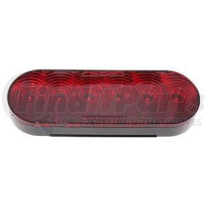 T66RR0T1 by TECNIQ - Stop/Turn/Tail Light, 6" Oval, 6 LED, Grommet Mount, Red Lens, Tri-Pole, T66 Series