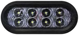 T68WCG0P1 by TECNIQ - Back Up Light - 6 Inch Oval White LED Reverse Lamp with High Visibility Clear Lens