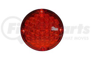 K20RRS0-1 by TECNIQ - 7in Round LED Steady Burn Signal Light - Red Lens, Red LEDs, 3-Wire Pigtail