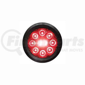 T45RW0A1 by TECNIQ - Stop/Turn/Tail/Reverse Light, 4" Round, Hi Visibility, Red Lens, Grommet Mount, Amp, T45 Series
