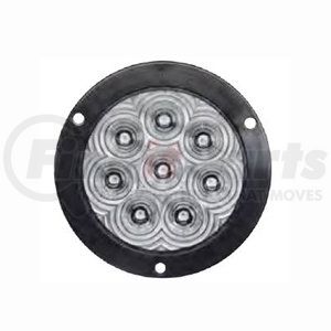 T46WCFA1 by TECNIQ - Hi Visibility 4" Round Reverse Back Up Light, Clear Lens, Flange Mount, AMP Connector
