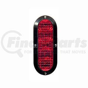 T61RCHP1 by TECNIQ - Stop/Turn/Tail Light, 6" Oval, Hi Visibility, Red, Horizontal, Surface Mount, Clear Lens, Pigtail Connector, T61 Series