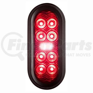 T70RW0T1 by TECNIQ - Stop/Turn/Tail/Reverse Light, 6" Oval, Red Lens, Grommet Mount, Tri-Pole Connector, T70 Series