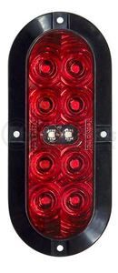 T70RWST1 by TECNIQ - Stop/Turn/Tail/Reverse Light, 6" Oval, Red Lens, Surface Mount, Tri-Pole Connector, T70 Series