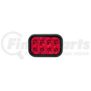 T71RR0A1 by TECNIQ - Stop/Turn/Tail Light, 4" Rectangular, 8 LED, Grommet Mount, Red Lens, Amp Connector, T71 Series