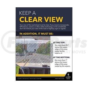 63961 by JJ KELLER - Motor Carrier Safety Poster - Keep A Clear View