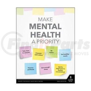 63964 by JJ KELLER - Health & Wellness Awareness Poster - Make Mental Health A Priority
