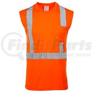 65138 by JJ KELLER - SAFEGEAR™ Hi-Vis Sleeveless T-Shirt With Pocket, Type R Class 2 - S, Orange