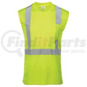 65132 by JJ KELLER - SAFEGEAR™ Hi-Vis Sleeveless T-Shirt With Pocket, Type R Class 2 - L, Lime