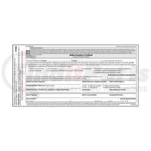 67602 by JJ KELLER - Medical Examination Certificate - Unlaminated, Carbon, Snap-Out