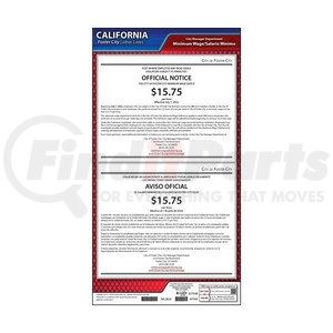 67762 by JJ KELLER - Laminated Poster - Foster City, CA Minimum Wage Poster