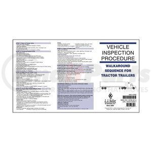 67420 by JJ KELLER - Vehicle Inspection Procedure Pocket Chart