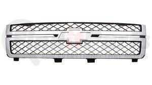 GM1200639 by GMC - GRILLE; 11-14 SILVADO 2500/3500 PLASTIC; MAT-DK GRAY W/CHR MLDG