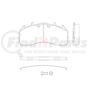 MPBD1311XT by HALDEX - Disc Brake Pad Repair Kit - Select XT, For Meritor EX225H2 Calipers, FMSI D1311