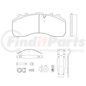 MPBD1203XT by HALDEX - Disc Brake Pad Repair Kit - Select XT, For Knorr SB7/SN7 Calipers, FMSI D1203