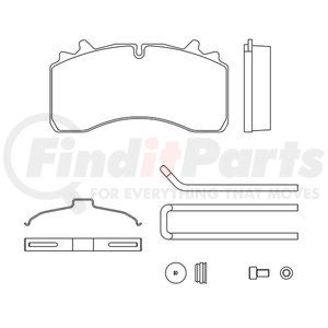 MPBDH1777HD by HALDEX - Disc Brake Pad Repair Kit - HD Pro, For Hendrickson MAXX22T, FMSI D1777