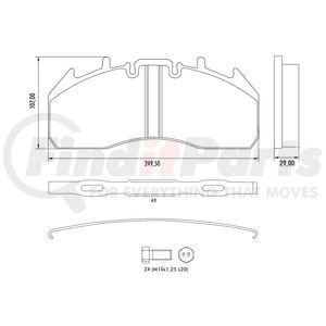 MPBD1708HD by HALDEX - Disc Brake Pad Repair Kit - HD Pro, For Meritor ELSA 225-3 Caliper, FMSI D1708