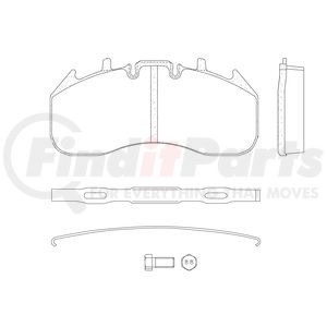 MPBD1690CV by HALDEX - Disc Brake Pad Repair Kit - CV Advanced, For Meritor EX2252H2 Caliper, FMSI D1690