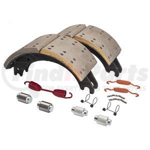 GG4708EQG by HALDEX - Drum Brake Shoe Kit - Remanufactured, Rear, Relined, 2 Brake Shoes, with Hardware, FMSI 4708, for Eaton "ES" for Meritor "Q" Applications