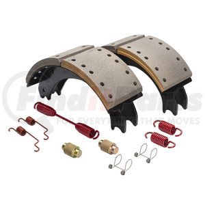 GG4725ES2G by HALDEX - Drum Brake Shoe Kit - Remanufactured, Front, Relined, 2 Brake Shoes, with Hardware, FMSI 4725, for Eaton "ESII" Applications