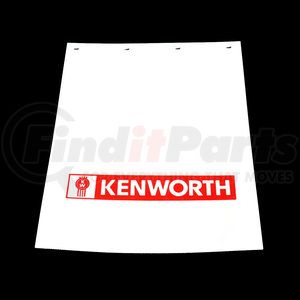 24X30WKWF by PACCAR - Mud Flap - White, 24" x 30", with Kenworth Logo