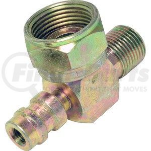 FT2037C by UNIVERSAL AIR CONDITIONER (UAC) - A/C Refrigerant Hose Fitting -- Steel 90º Rotalock Compressor Fitting w/ Svc Port