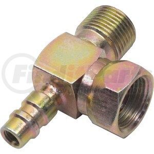FT0206C by UNIVERSAL AIR CONDITIONER (UAC) - A/C Refrigerant Hose Fitting -- Steel 90º Compressor Fitting w/ Service Port