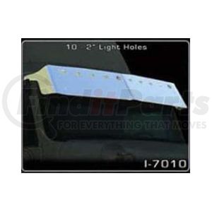 I-7010 by ARANDA - INTERNATIONAL 9000I SERIES TRUCKS STAINLESS DROP VISOR 13 INCH    has 10 - 2 inch holes across top see picture