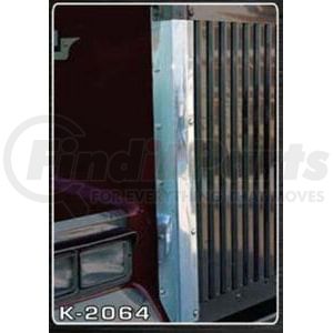 K-2064 by ARANDA - Replacement Hood Post  Make Kenworth Model W900L L-Hood Years '14 & Older Size 37-3/8x6 Units 1 Pr.  Material S.S. Gauge 16G Alloy #430 Finish BA Shipping Measurements 41x6x3=9lbs