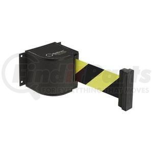 18/SF/WL/WB/ST by LAVI - Lavi Industries Wall Mount Retractable Belt Barrier, Black Wrinkle Case W/18' Black/Yellow Belt