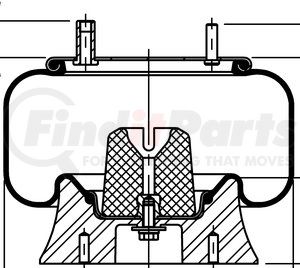 77203 by CONTITECH - Rolling Lobe Air Spring - 9 in. Design Height, 12.6 in. Max Diameter, 7200 lb Load at 100 PSI