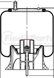 64412 by CONTITECH - Suspension Air Spring - Neway RL196/196A/228, Trailer Air Suspensions, 14 in. Design Height