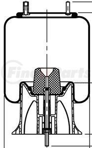 ContiTech 64383 Suspension Air Spring Kit Suspension Air Spring - 18 in. Design Height, 12.6 in. Max Diameter, 28.5 in. Max