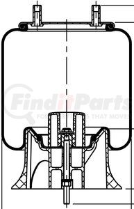 64696 by CONTITECH - Air Spring - 9 9B-20 P 740, 8-9" Ride Height, 6800 Load at 100 PSI, 12.1" Max Diameter (AS9621)