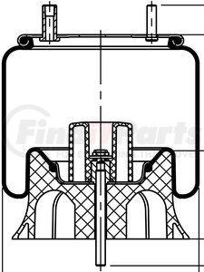 64388 by CONTITECH - ContiTech Air Spring - 9 9K-15 P 424, 12 in. Design Height, 10.8 in. Max Diameter